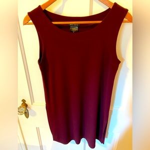 Eva Varro sleeveless tunic in luxurious wine color, flows beautifully, size S